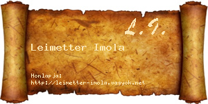 Leimetter Imola névjegykártya